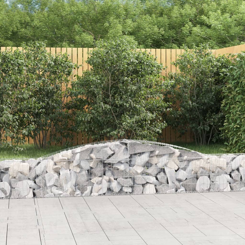 vidaXL Дъговидна габионна кошница 400x30x40/60 см поцинковано желязо