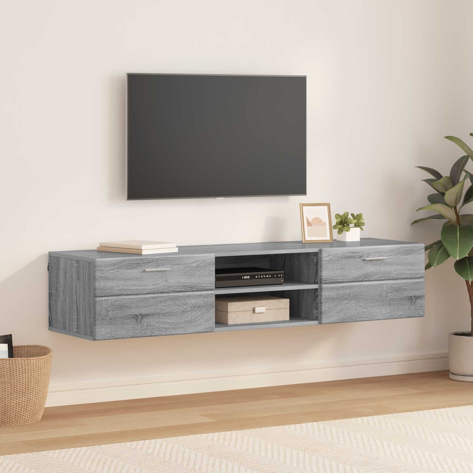 vidaXL Дървен шкаф 150 x 39 x 30 см Сив Сонома Инженерна дървесина