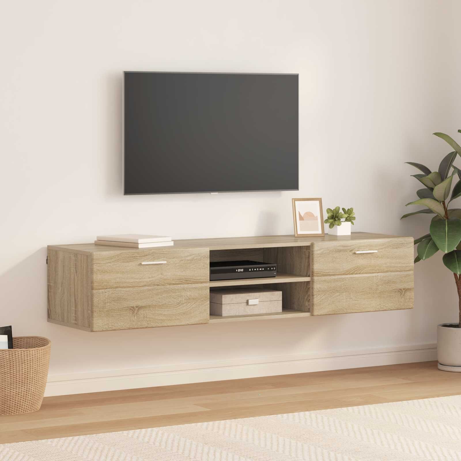 vidaXL Дървен шкаф 150 x 39 x 30 см Сонома дъб Инженерна дървесина