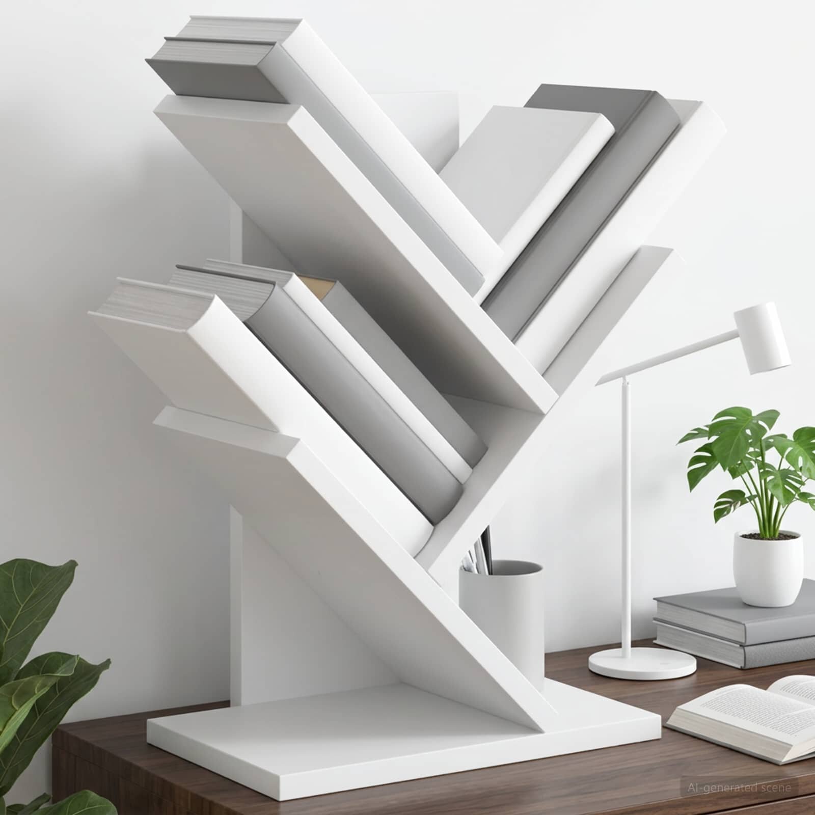 vidaXL Дървена библиотека 3-тирe 30 x 18 x 40 см Инженерна дървесина
