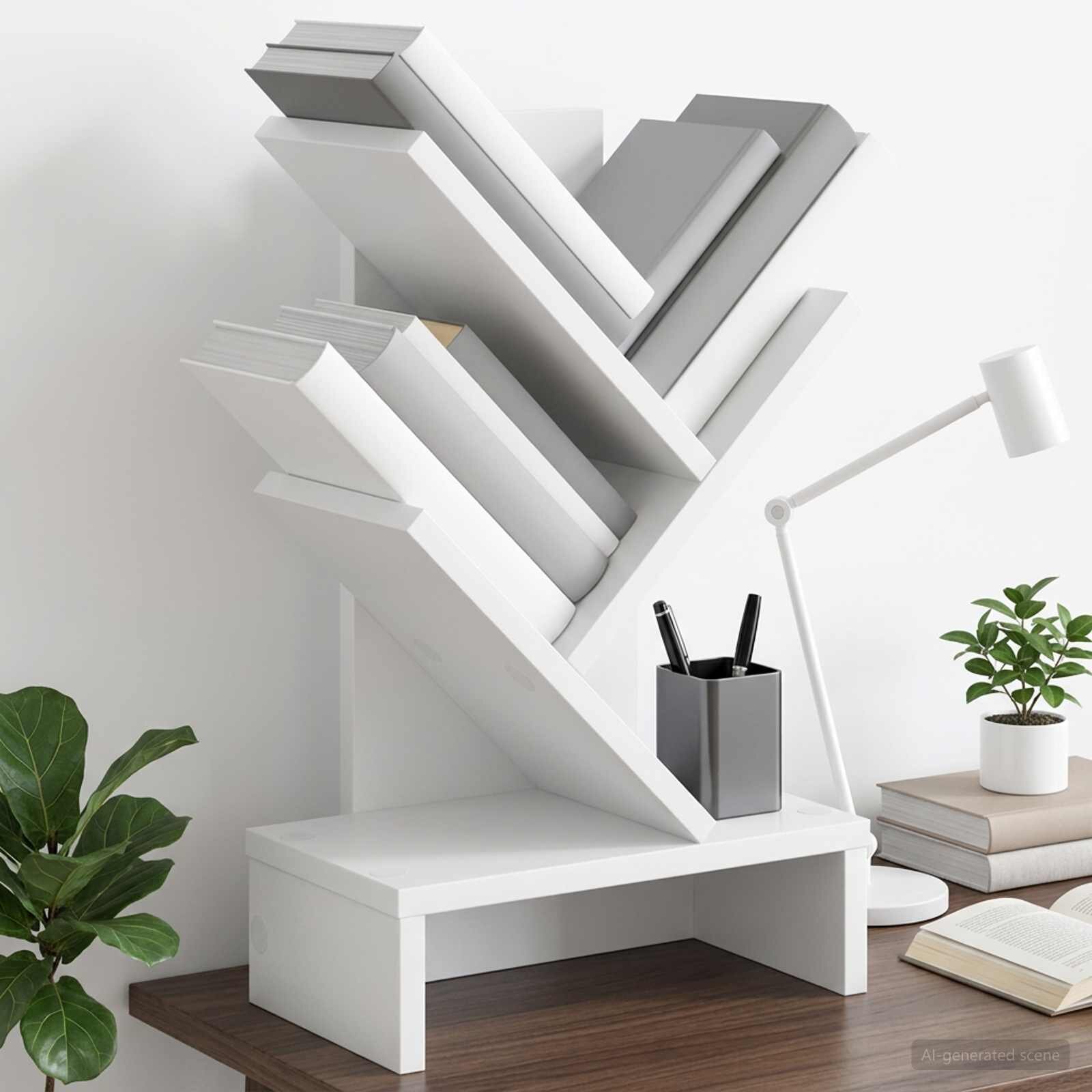 vidaXL Дървена библиотека 3-тирe 30 x 18 x 48 см Инженерна дървесина