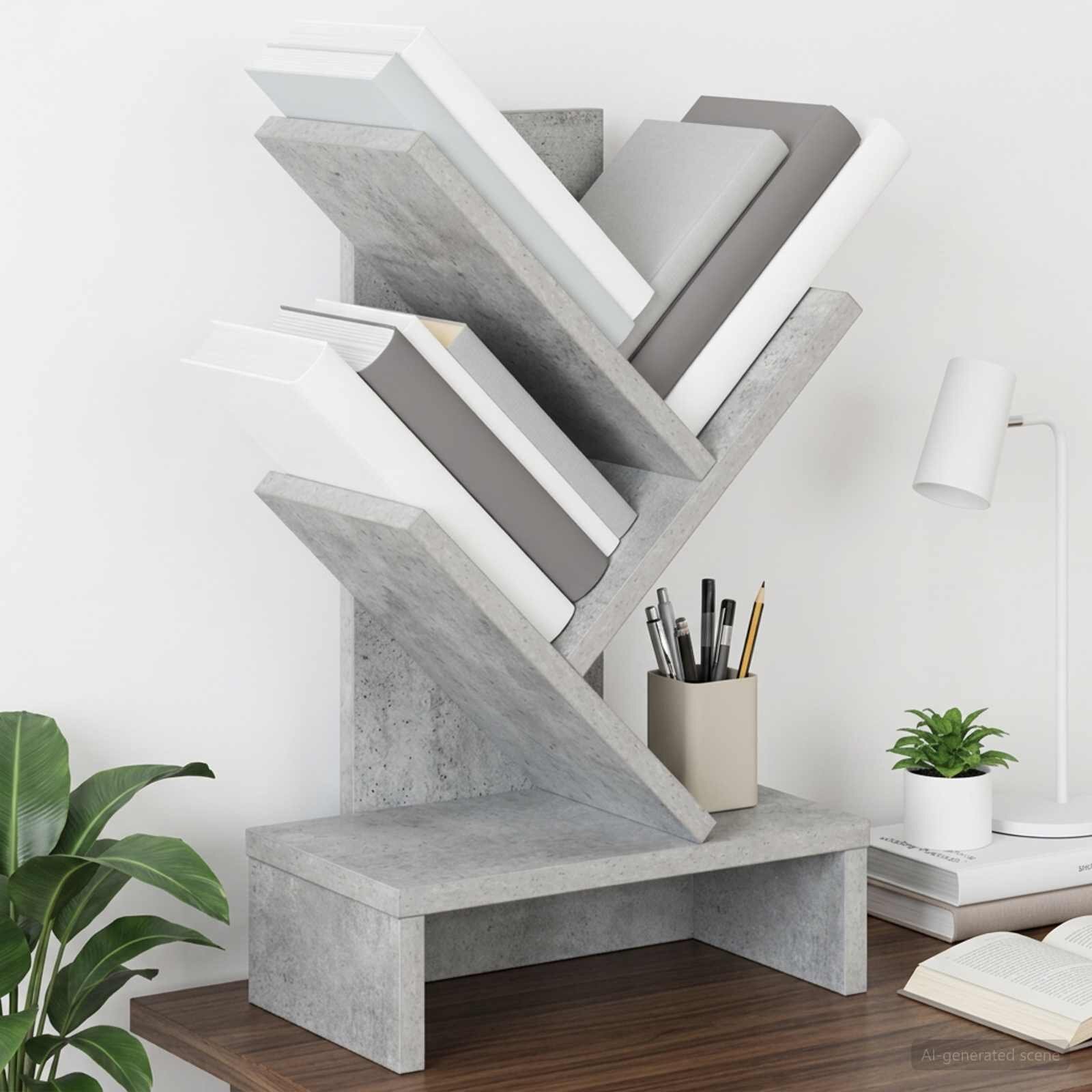 vidaXL Дървена библиотека 3-тирe 30 x 18 x 48 см Инженерна дървесина