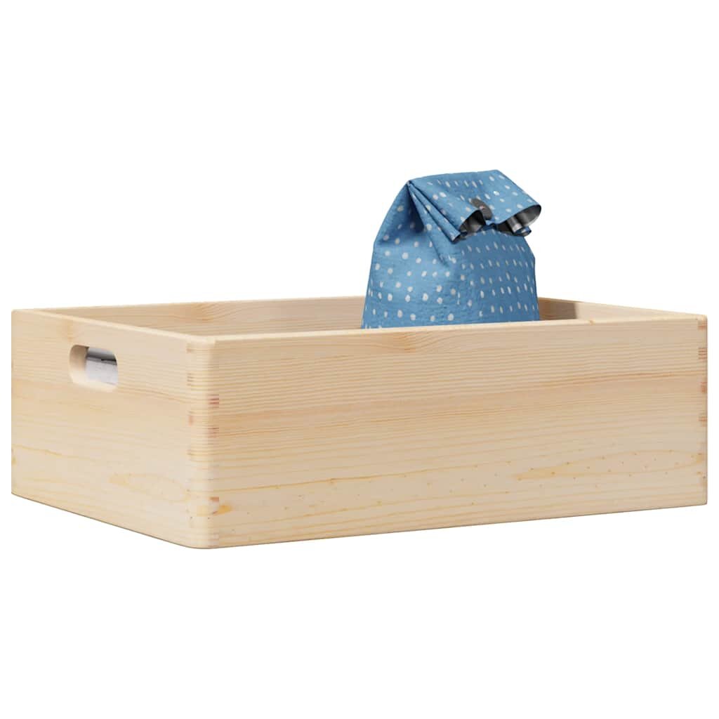 vidaXL Дървена кутия с дръжки 40x30x13 cm масивна дървесина бор