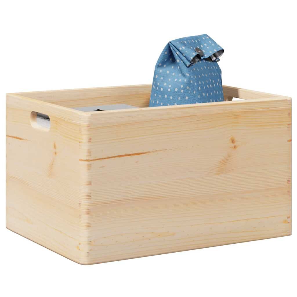 vidaXL Дървена кутия с дръжки 40x30x23 cm масивна дървесина бор