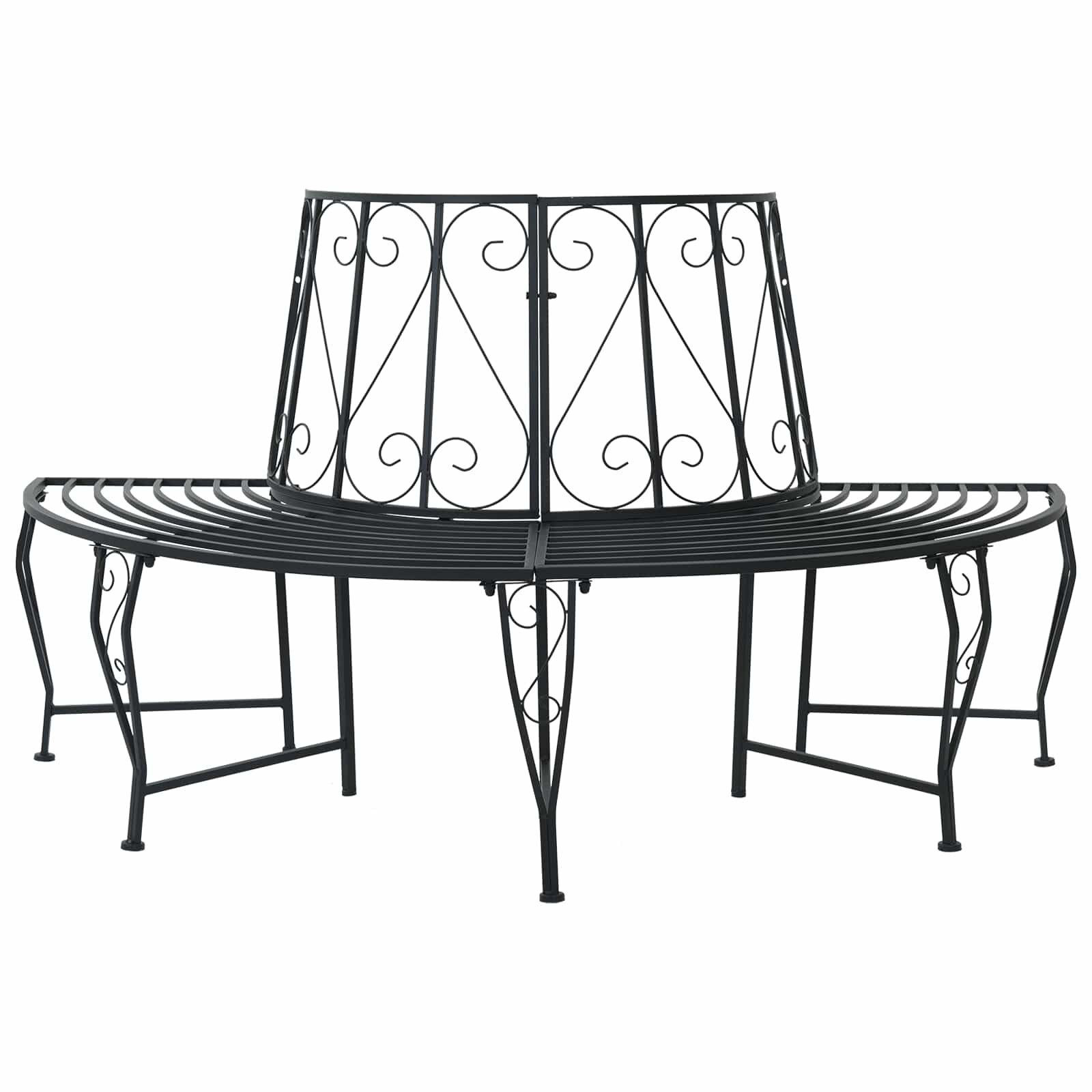 vidaXL Дървесен бенч 4-Брой места 160 x 80 x 89 см Стомана Черно