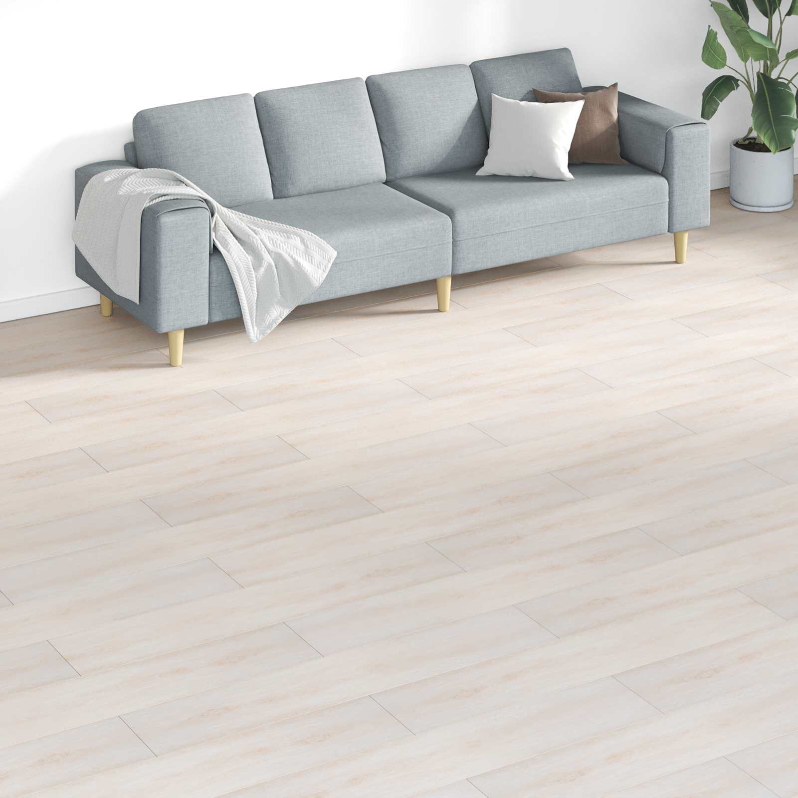 vidaXL Дъски за под Бял 526 м² 18 бр. ПВЦ