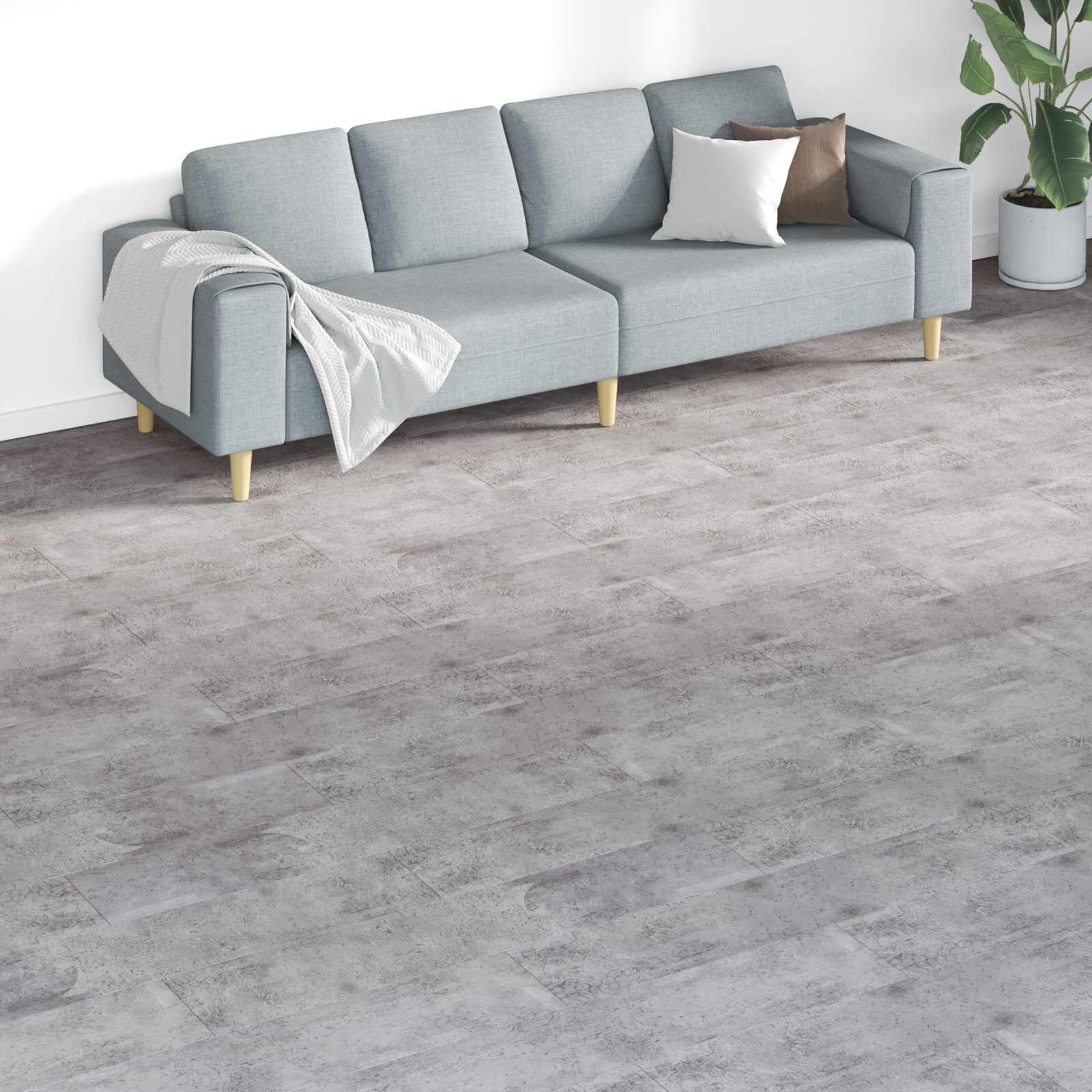 vidaXL Дъски за под Кафяв цимент 526 м² 18 бр. ПВЦ