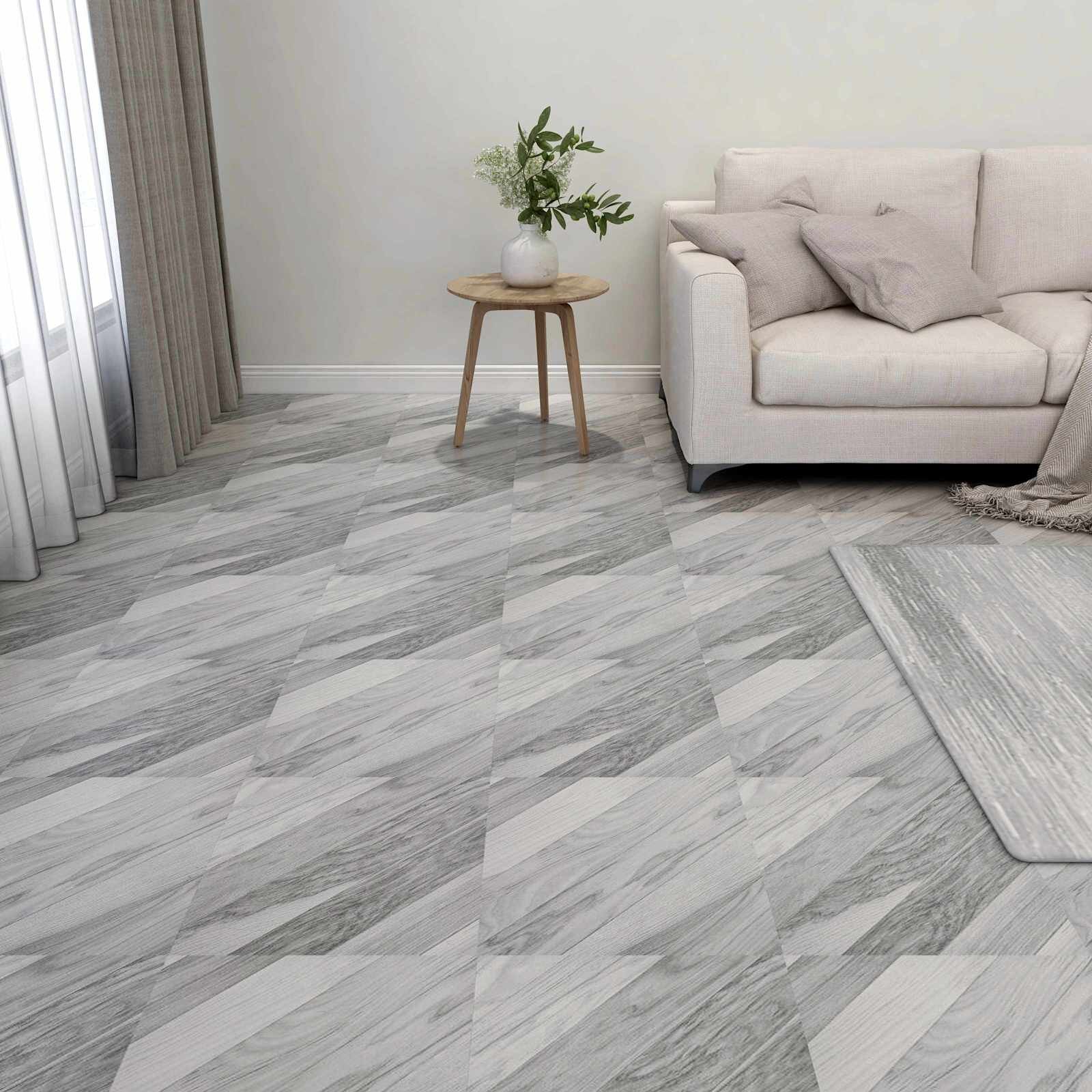vidaXL Дъски за под Сив 511 м² 55 бр. ПВЦ