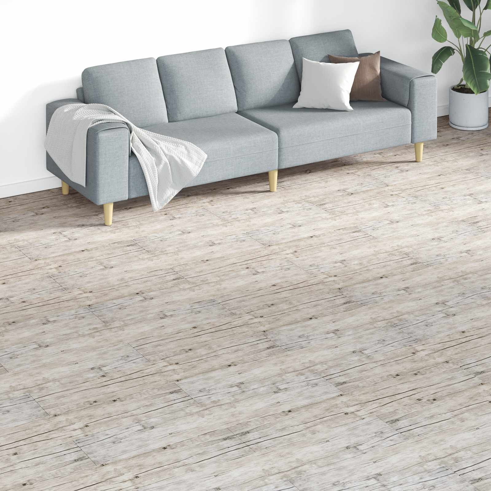vidaXL Дъски за под Сив 526 м² 18 бр. ПВЦ
