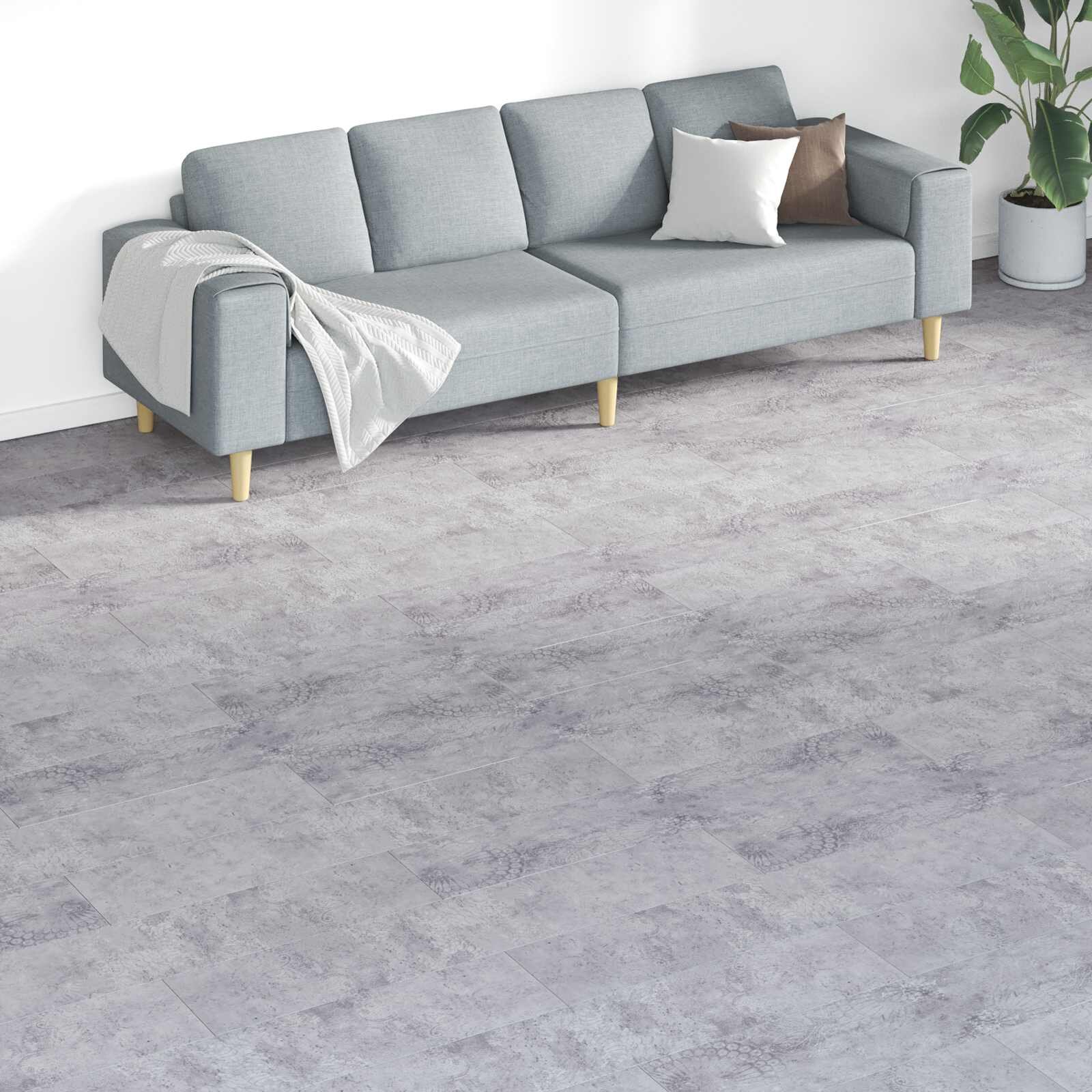 vidaXL Дъски за под Сив 526 м² 18 бр. ПВЦ