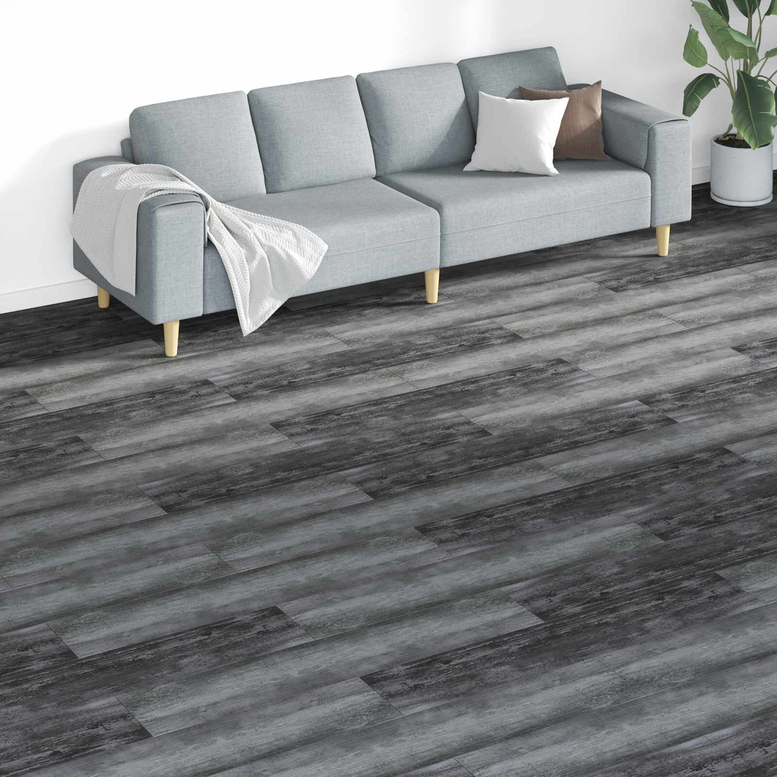 vidaXL Дъски за под Сив 526 м² 18 бр. ПВЦ