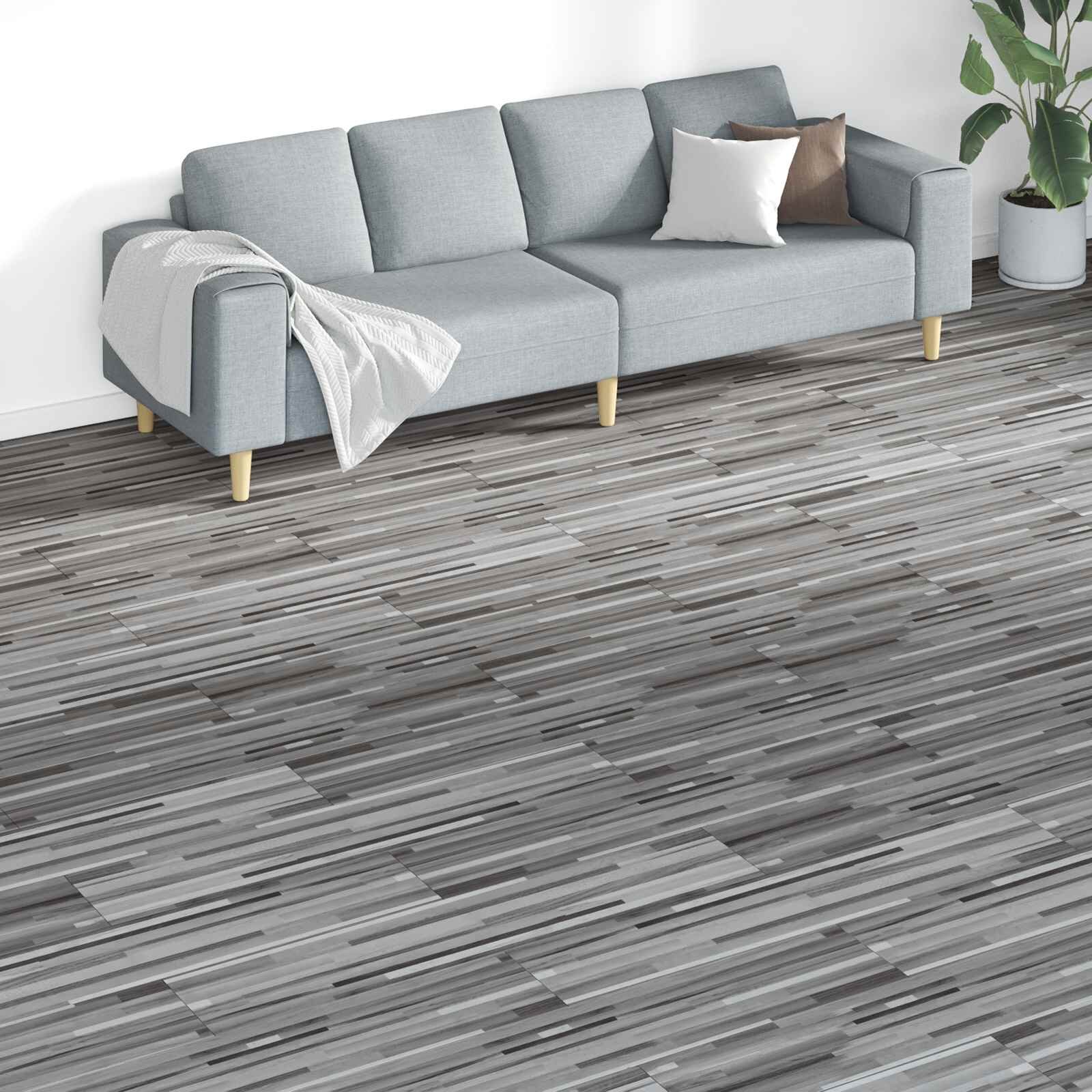 vidaXL Дъски за под Сив 526 м² 18 бр. ПВЦ