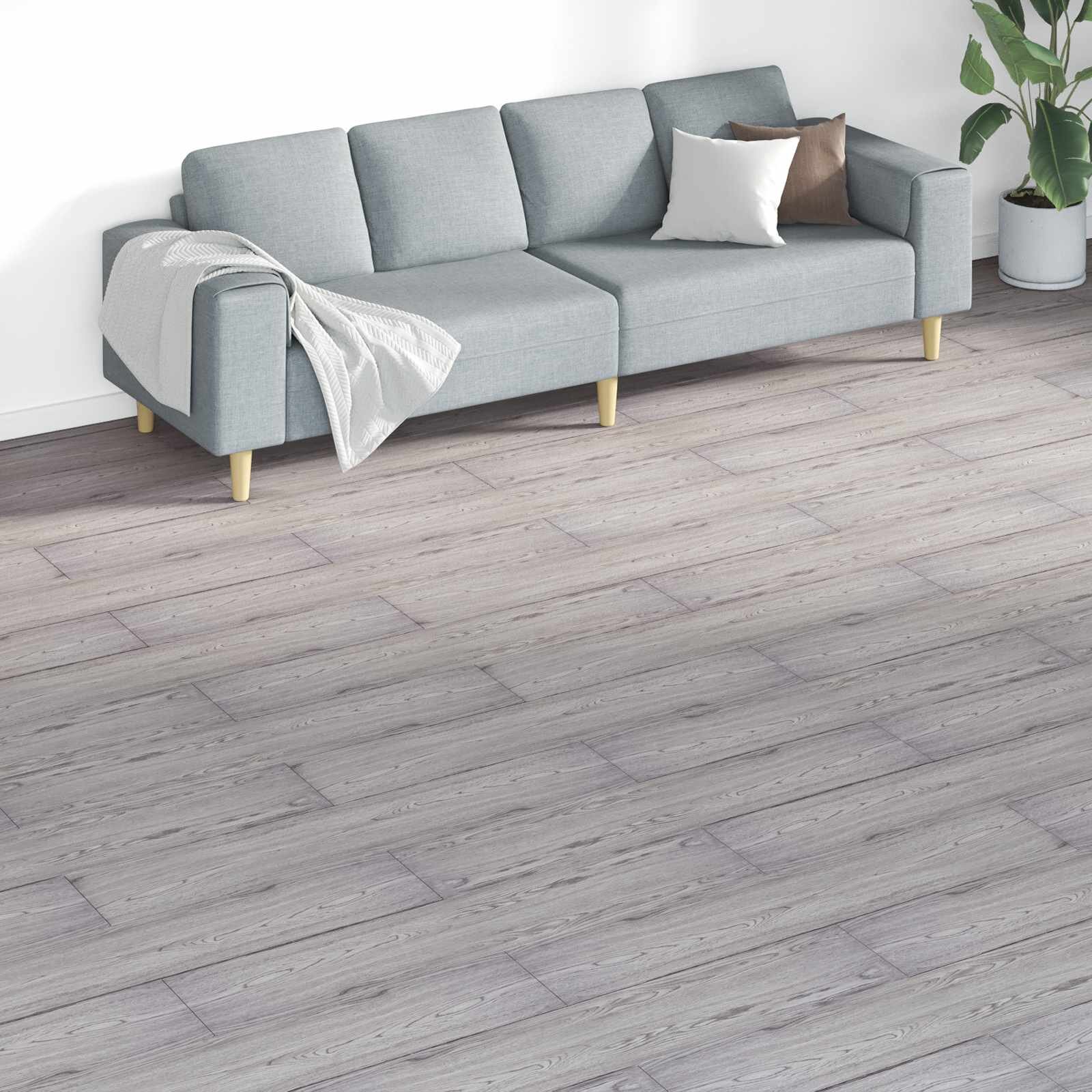 vidaXL Дъски за под Тъмен сив 526 м² 18 бр. ПВЦ