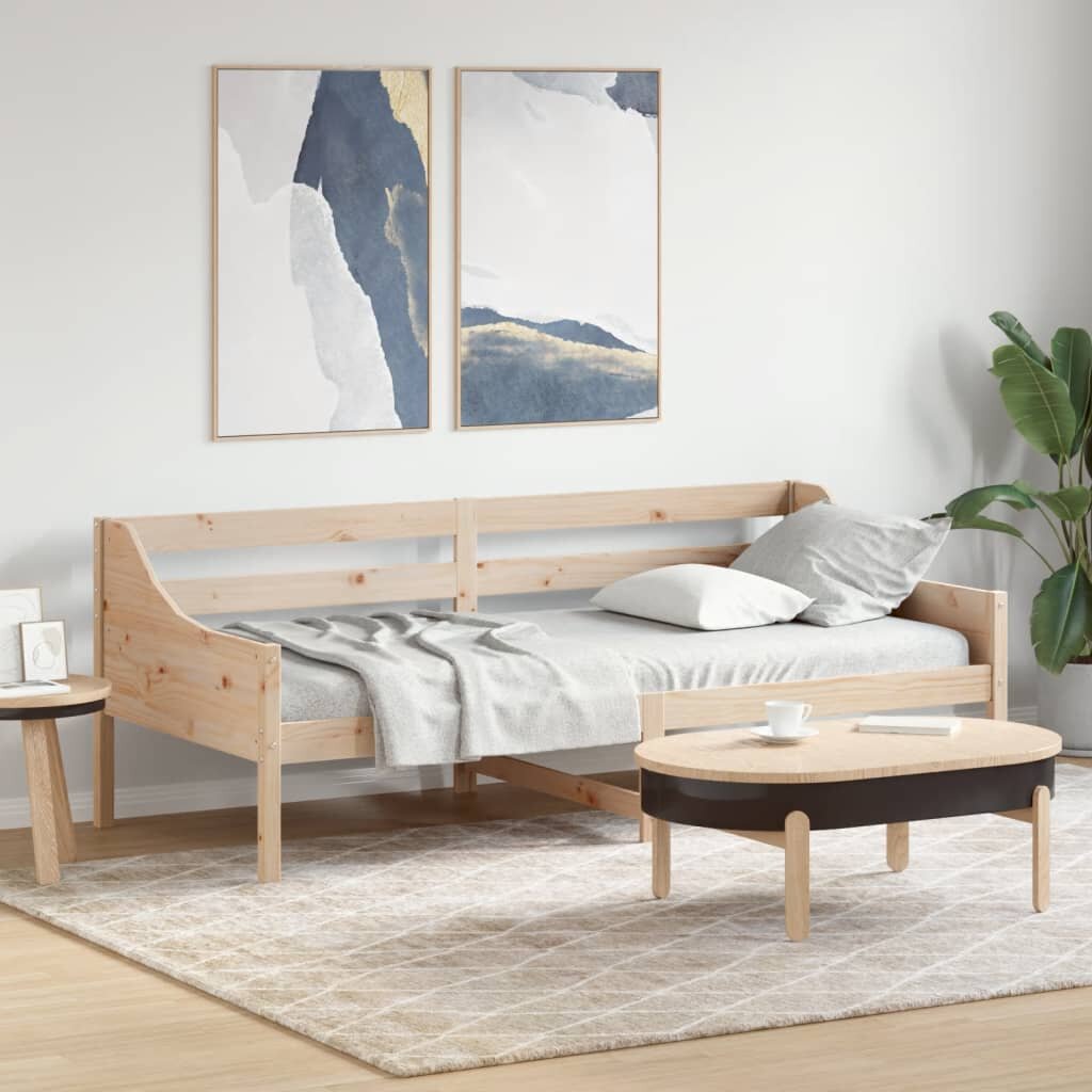 vidaXL Day Bed Натурално 90 x 200 cm Solid pine wood Plywood slats