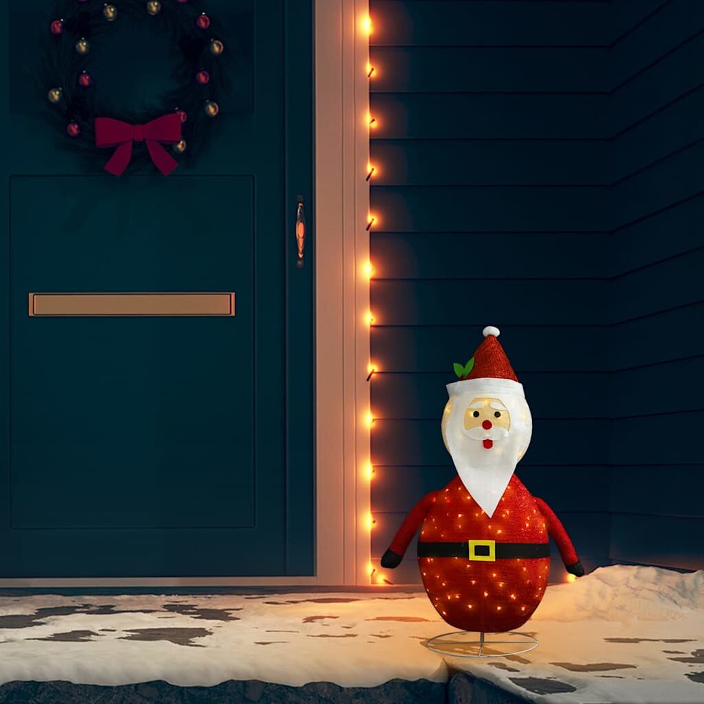 vidaXL Декоративна фигура на Дядо Коледа с LED лукс плат 60 см