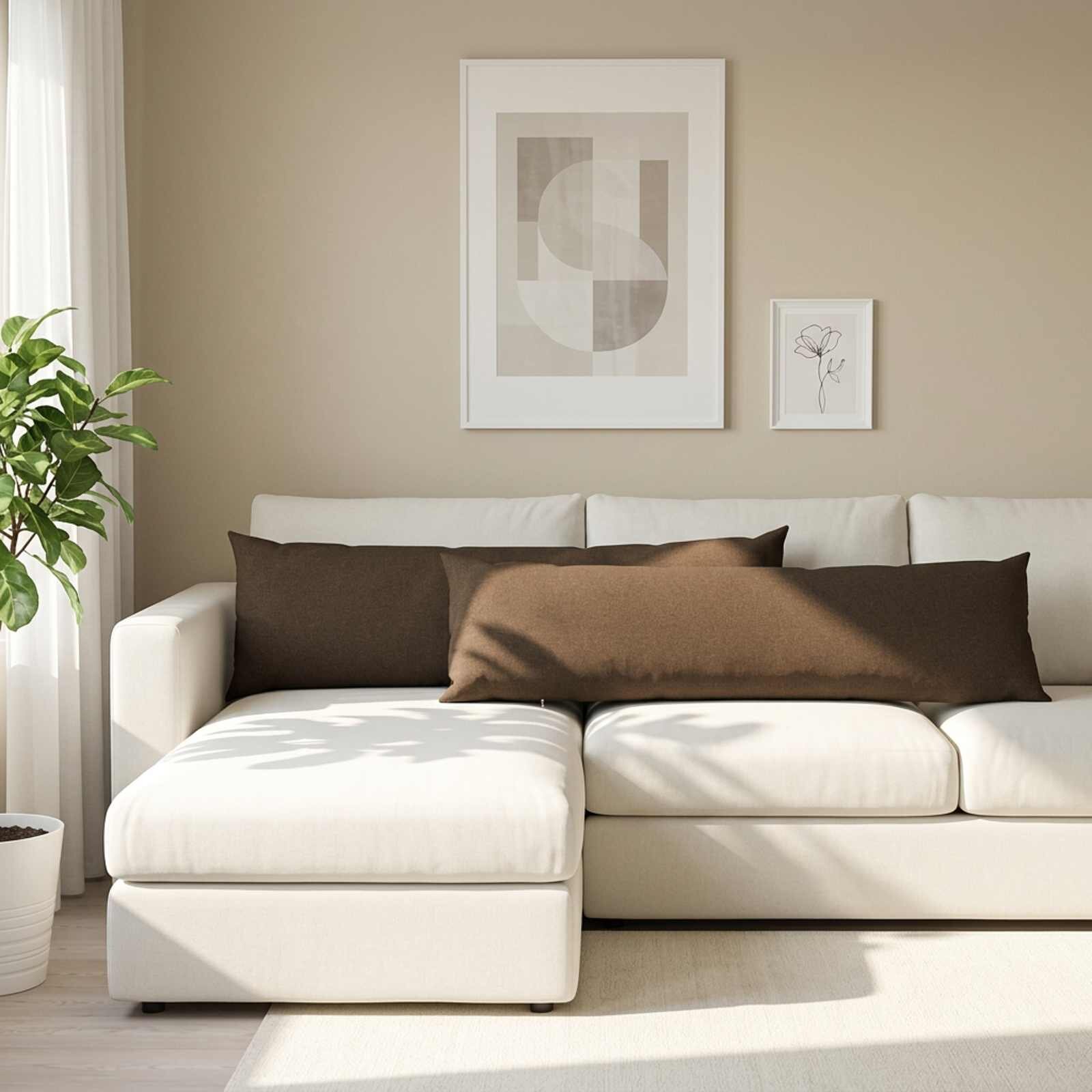 vidaXL Декоративна възглавница 2 бр. HEERLEN Кафяво 40 x 145 cm