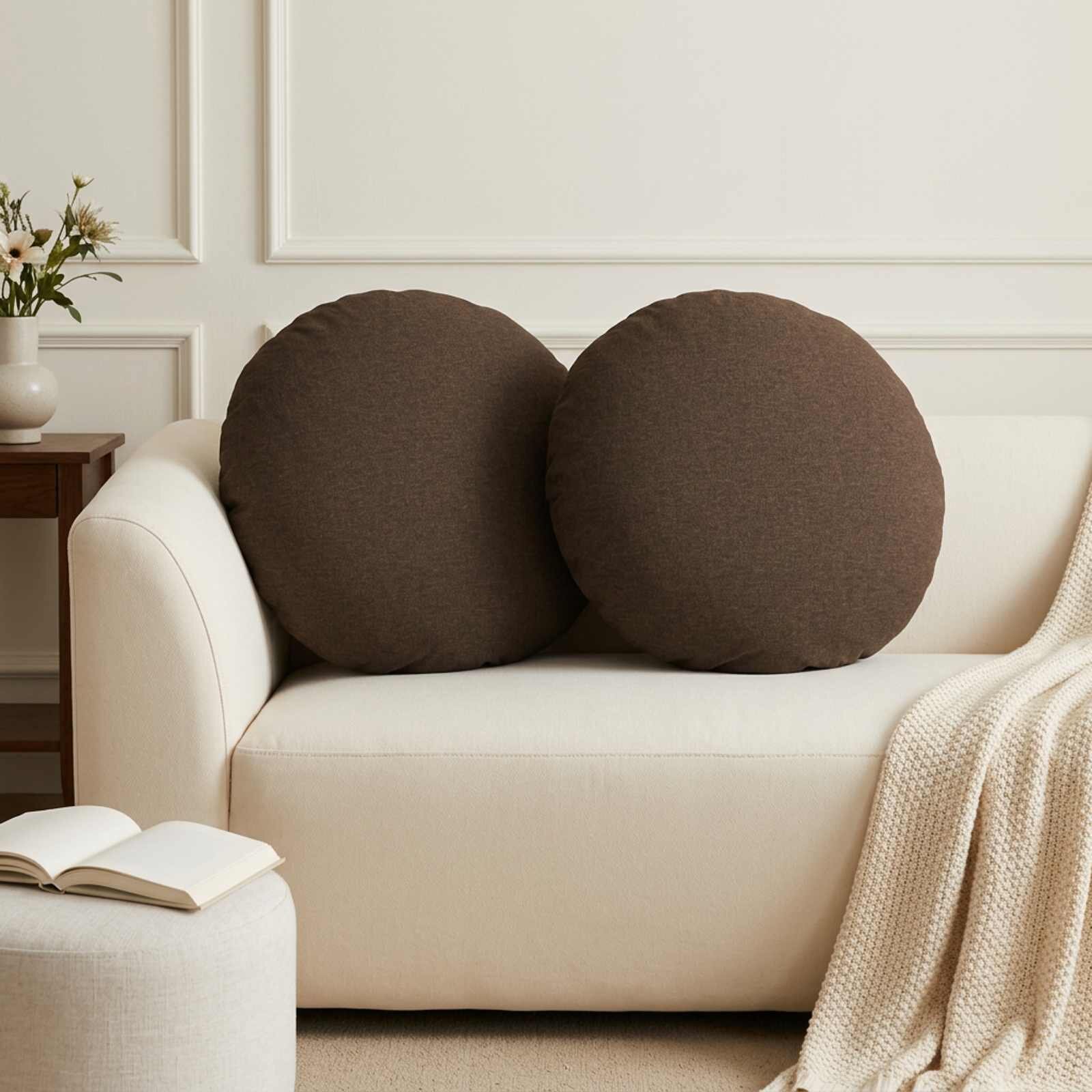 vidaXL Декоративна възглавница 6 бр. HEERLEN Кафяво Диам. 50 cm