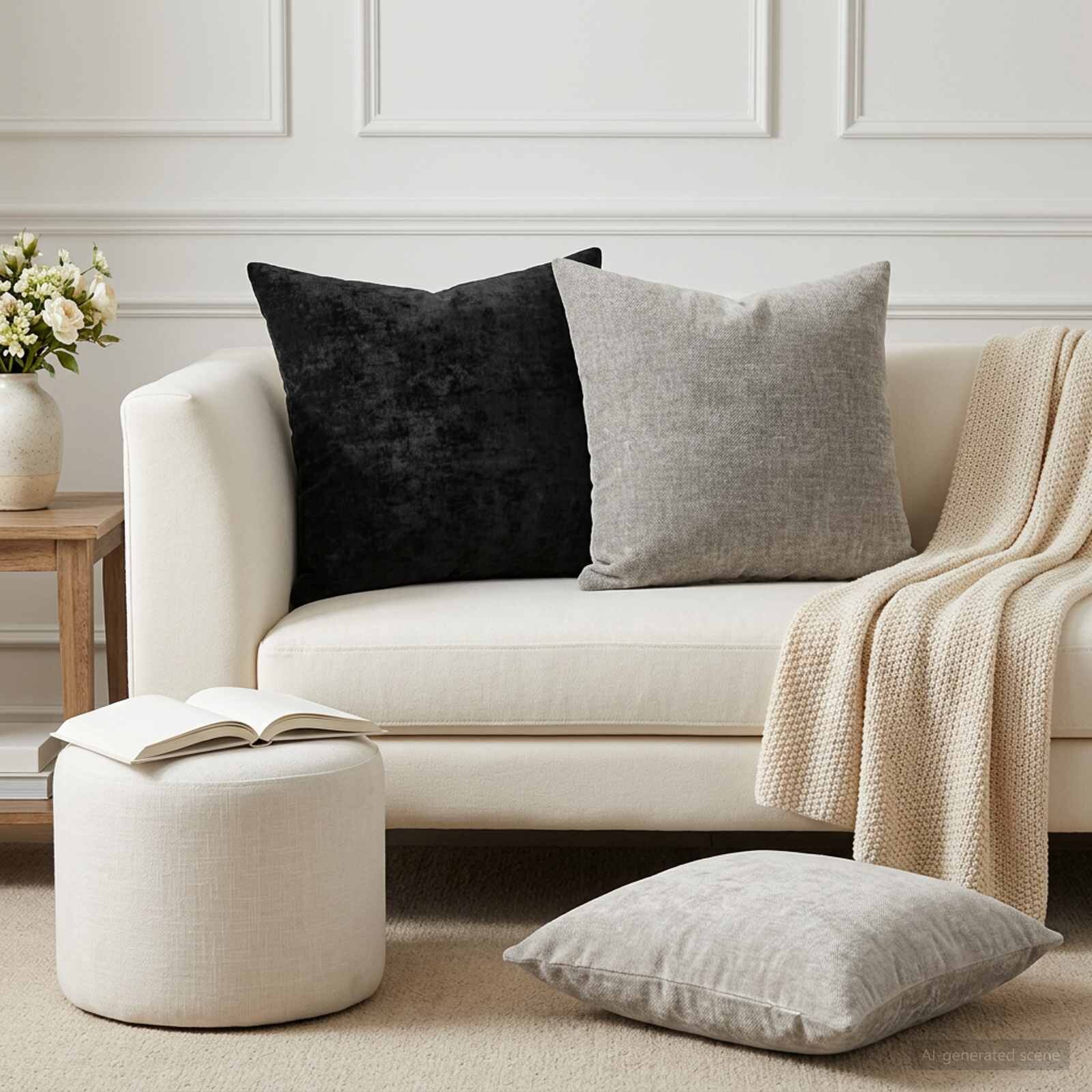 vidaXL Декоративна възглавница 6 бр. HEERLEN Светлосиво 45 x 45 cm