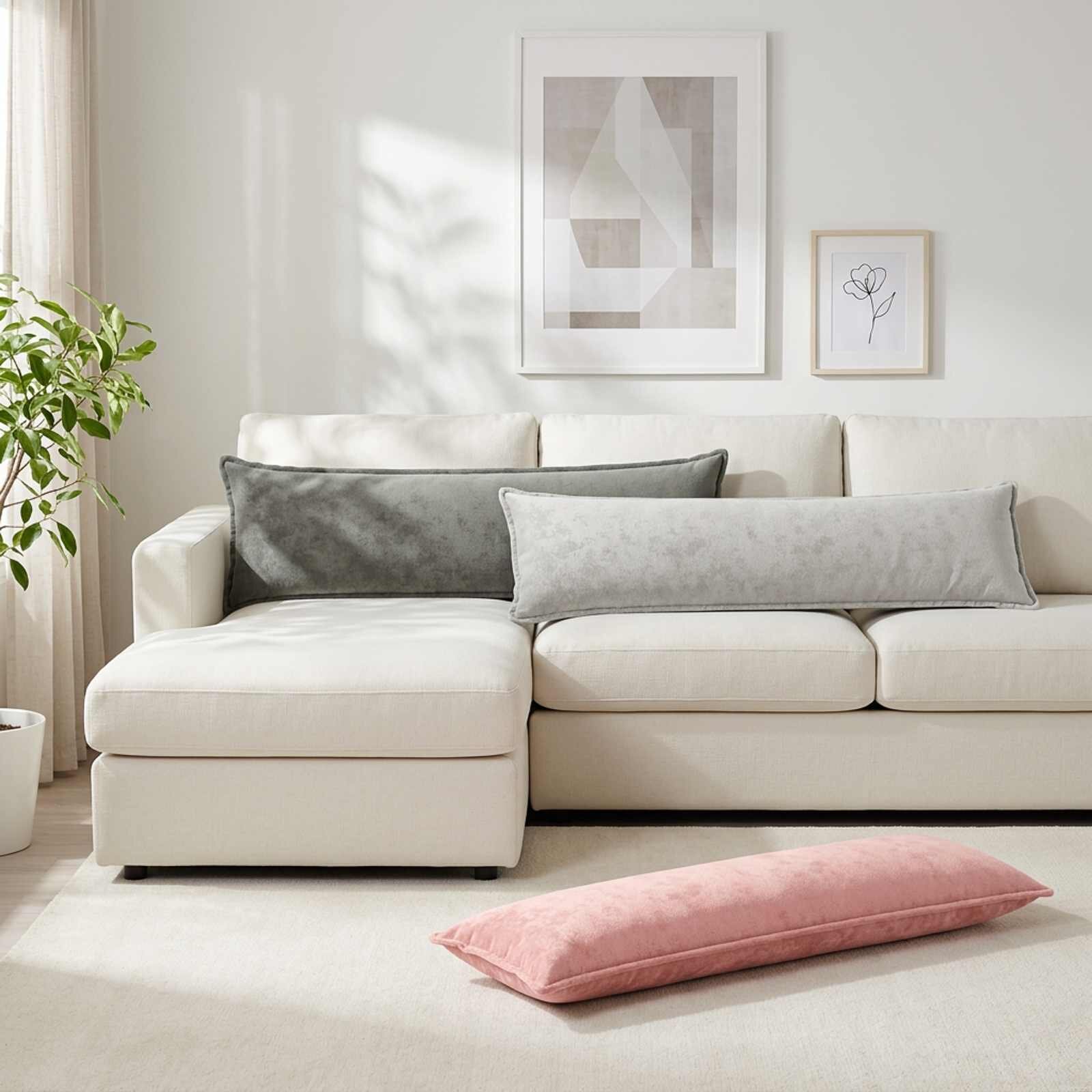 vidaXL Декоративна възглавница HOUTEN Розово 40 x 145 cm Фланела