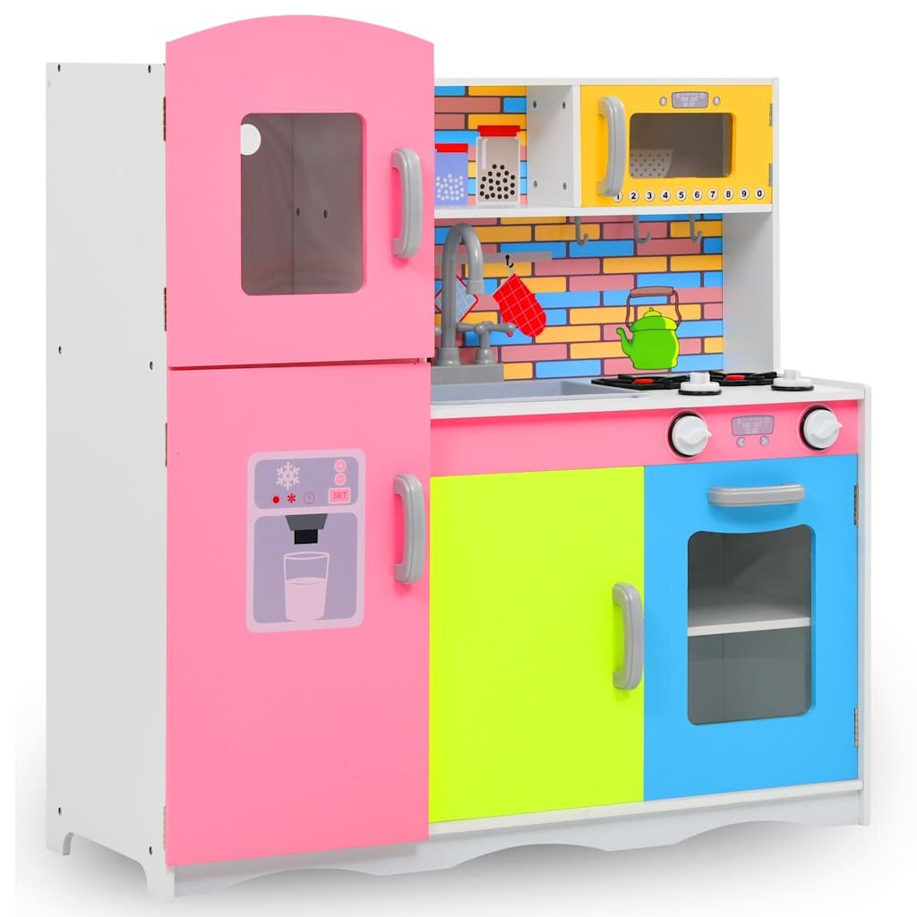 vidaXL Детска кухня за игра МДФ 80x30x85 см многоцветна