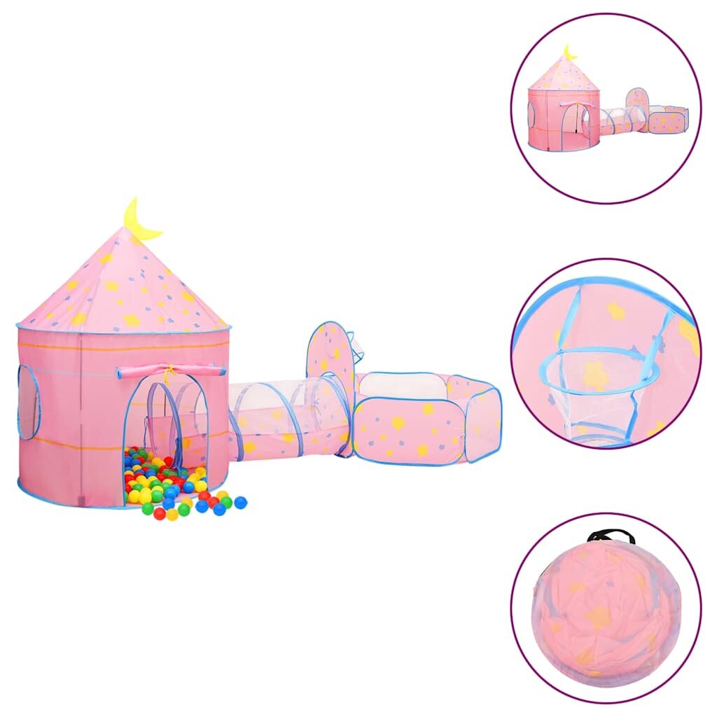 vidaXL Детска палатка за игра розова 301x120x128 см