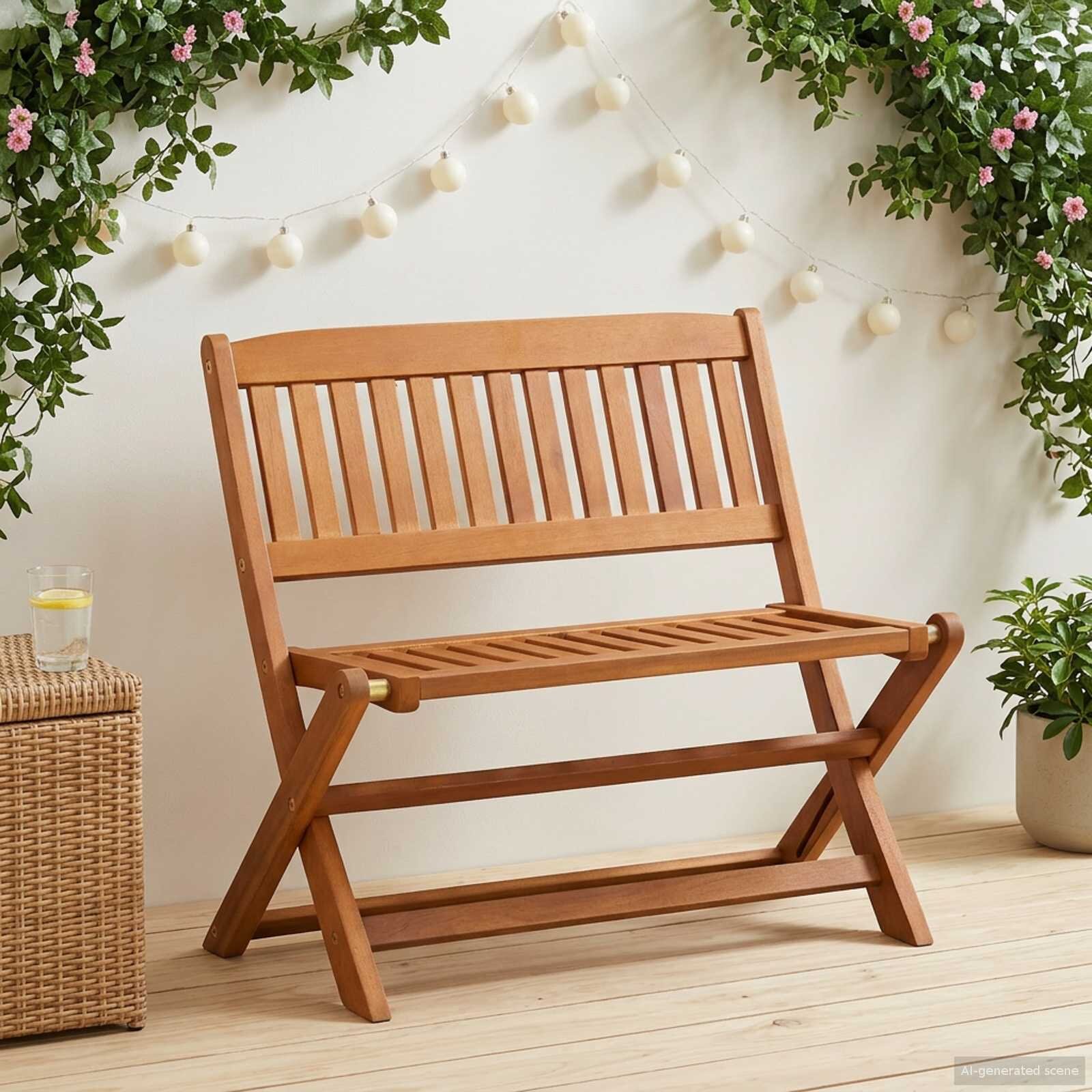 vidaXL Детска пейка 1 -Seater 61 x 38 x 57 см Плътно евкалиптово дърво