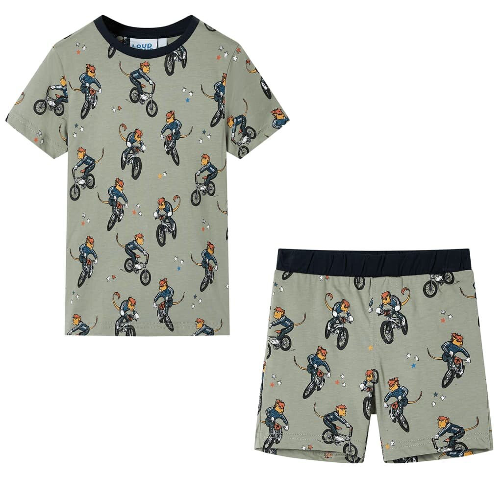 vidaXL Детска пижама с къс ръкав светлооранжева 104