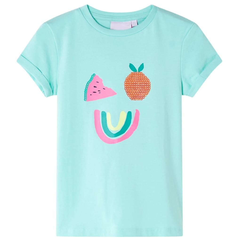 vidaXL Детска тениска светла мента 140