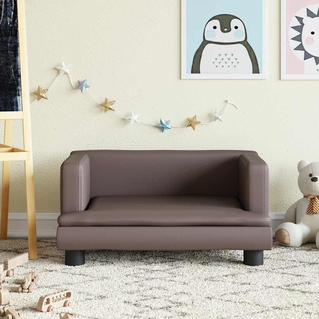 vidaXL Детски диван кафяв 60x40x30 см изкуствена кожа