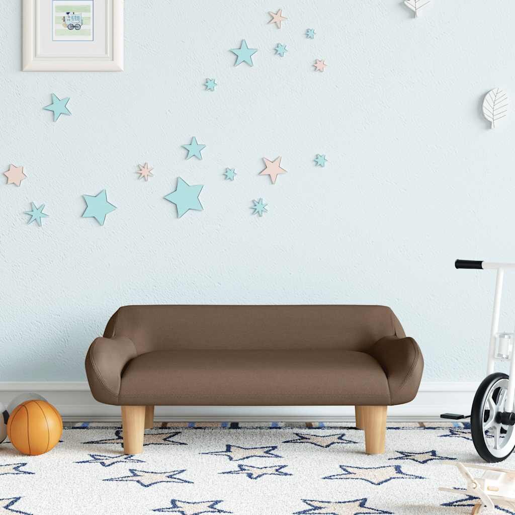 vidaXL Детски диван кафяв 70x40x24 см текстил