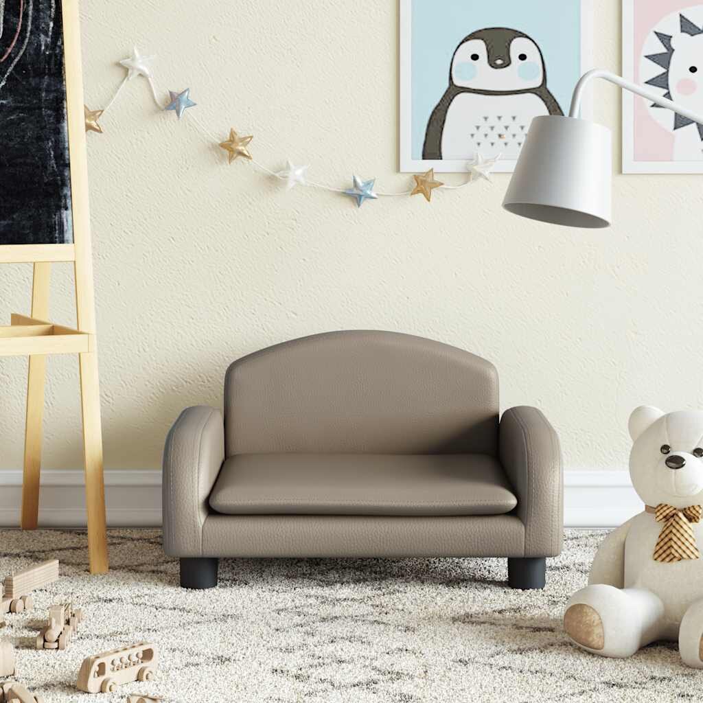vidaXL Детски диван капучино 50x40x30 см изкуствена кожа