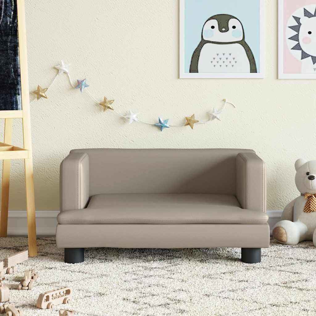 vidaXL Детски диван капучино 60x40x30 см изкуствена кожа