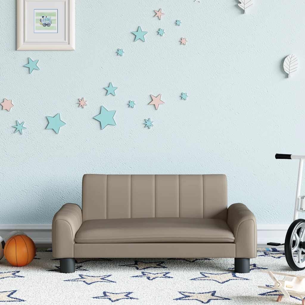 vidaXL Детски диван капучино 70x45x30 см изкуствена кожа