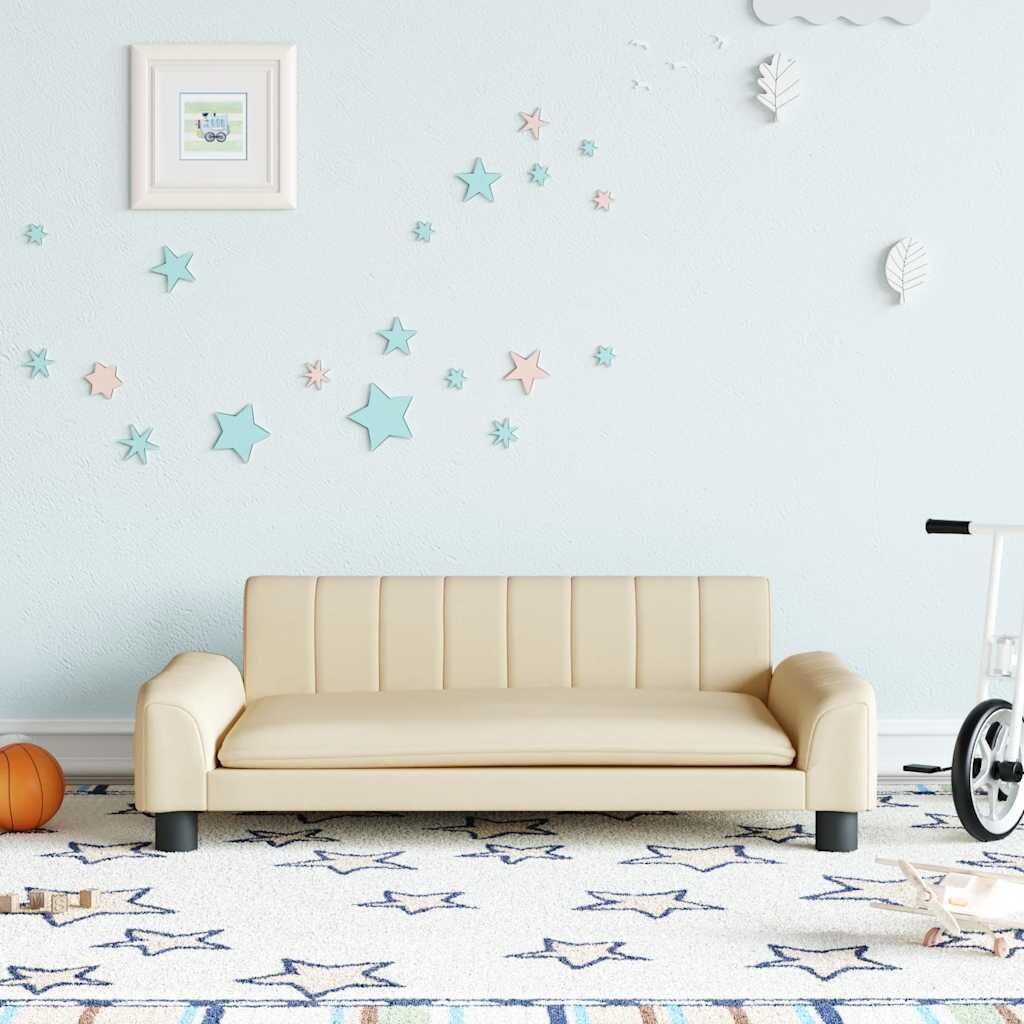 vidaXL Детски диван кремав 90x53x30 см текстил