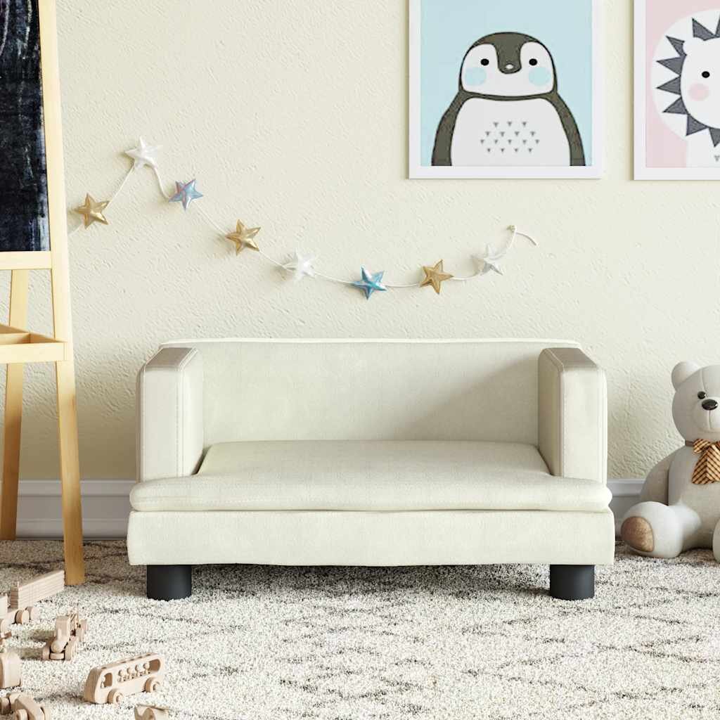 vidaXL Детски диван кремава 60x40x30 см кадифе