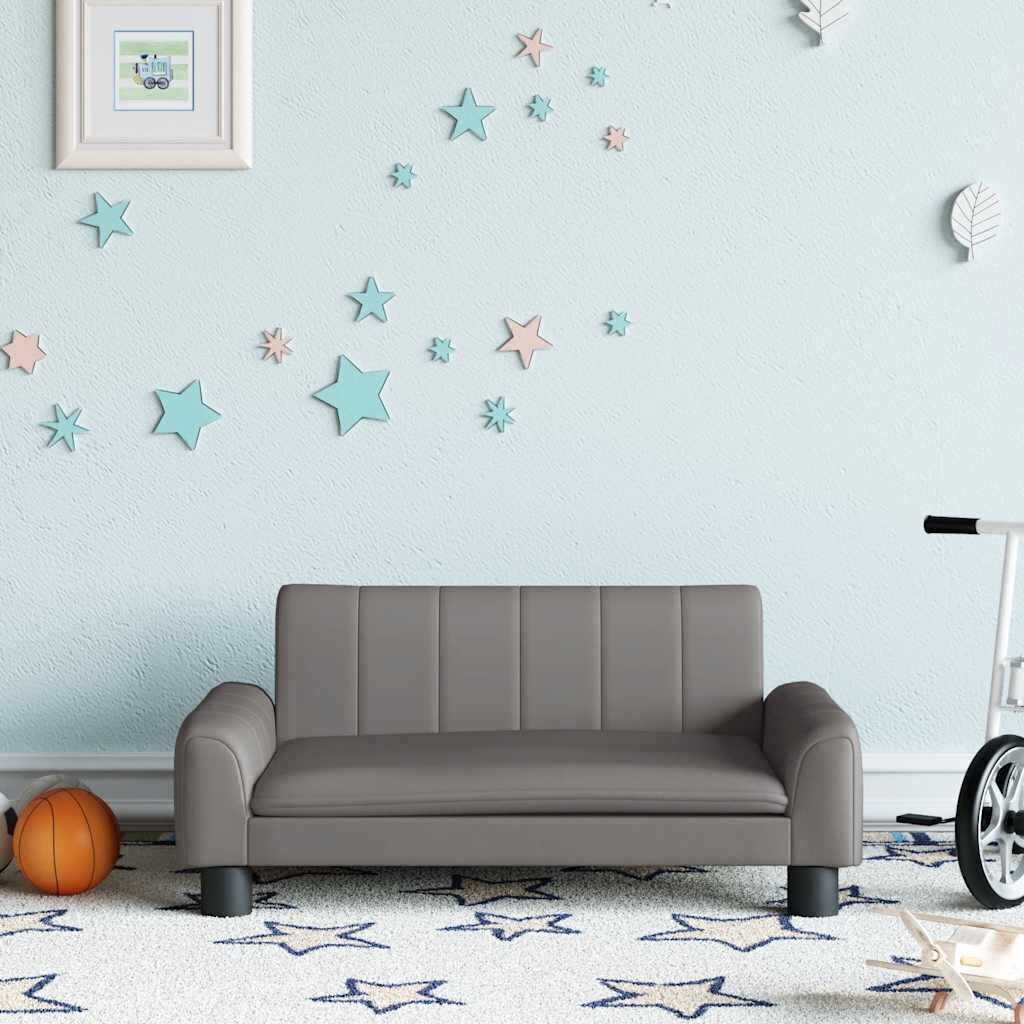 vidaXL Детски диван сив 70x45x30 см изкуствена кожа