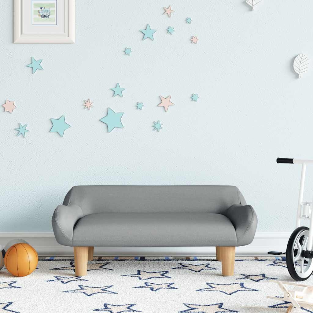 vidaXL Детски диван светлосив 70x40x24 см плат