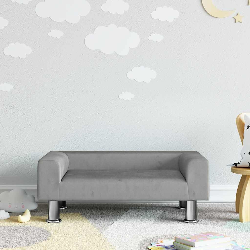 vidaXL Детски диван светлосив 70x45x265 см кадифе