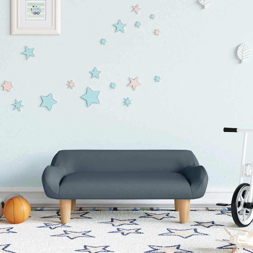 vidaXL Детски диван тъмносив 70x40x24 см плат