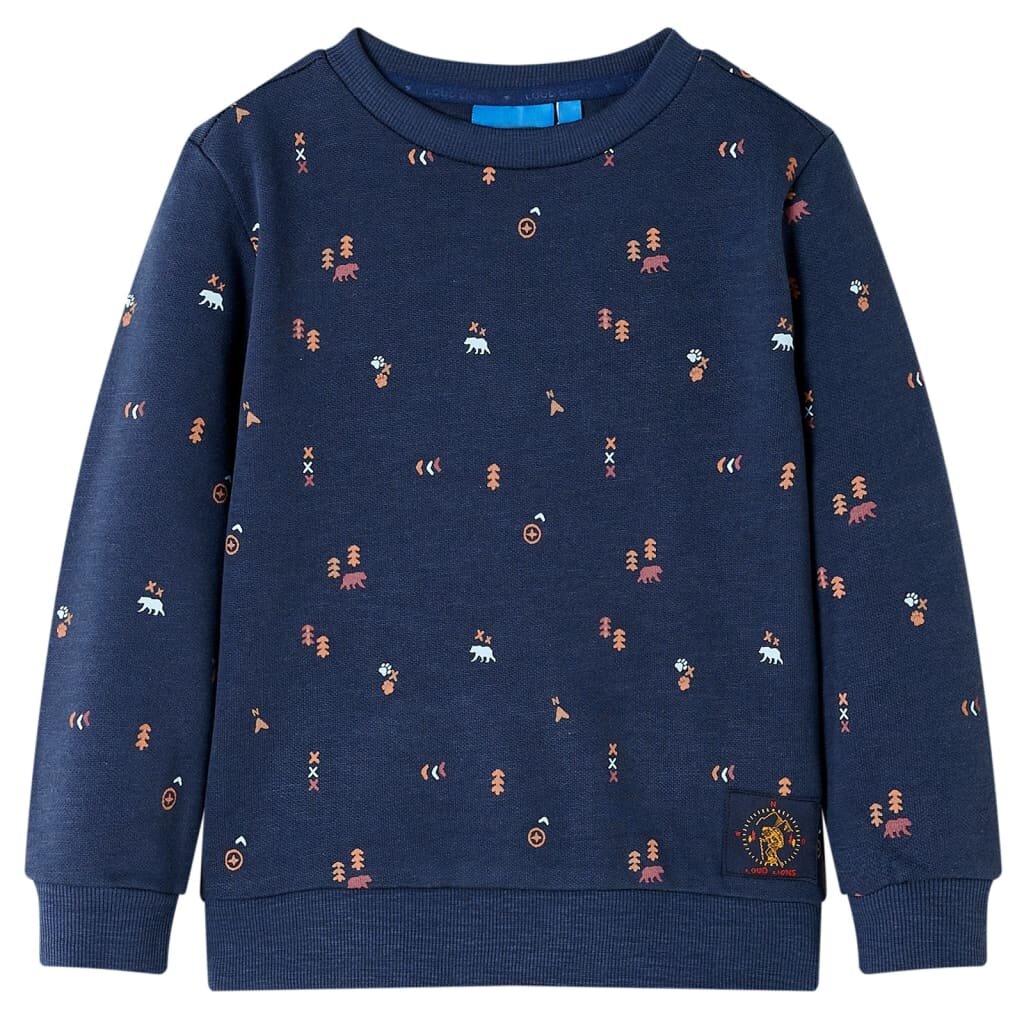 vidaXL Детски суитшърт тъмносин меланж 128