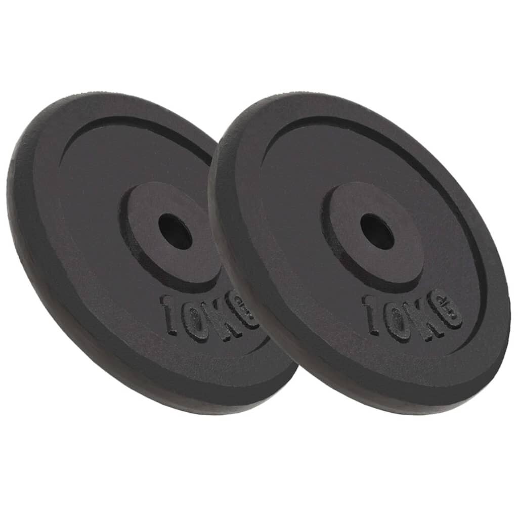 vidaXL Дискове за тежести 2 бр 2x10 кг чугун