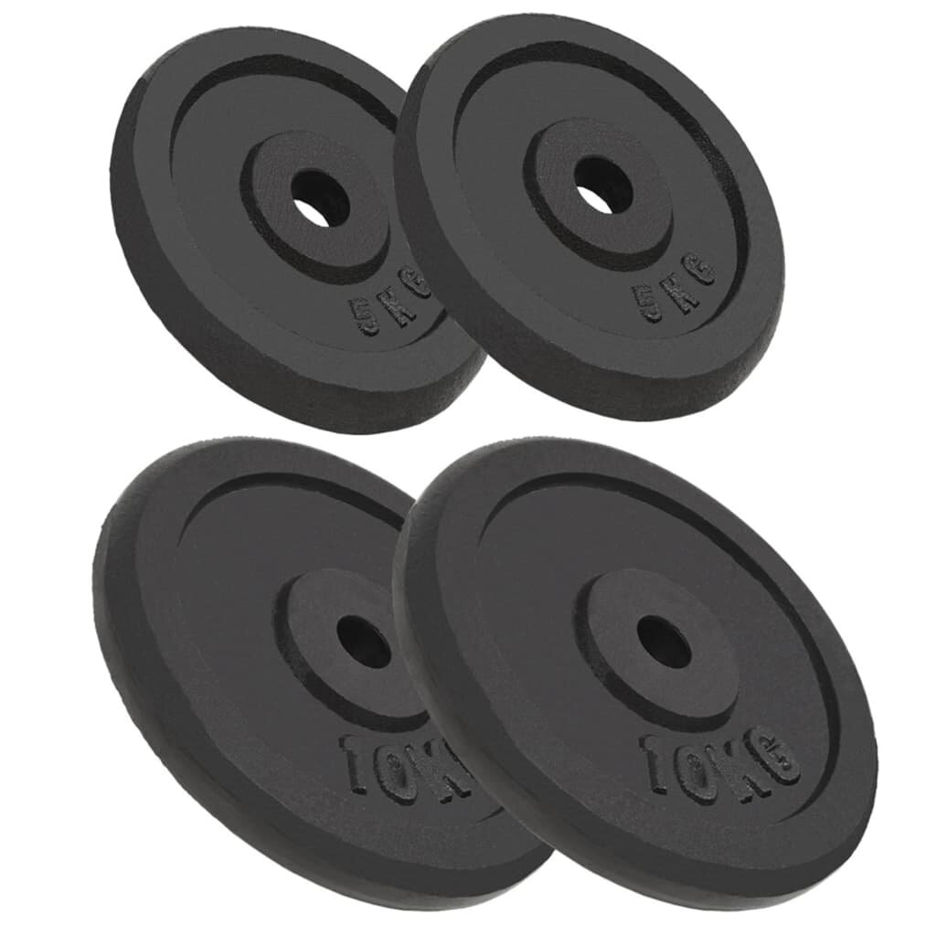 vidaXL Дискове за тежести 4 бр 2x10 кг+2x5 кг чугун