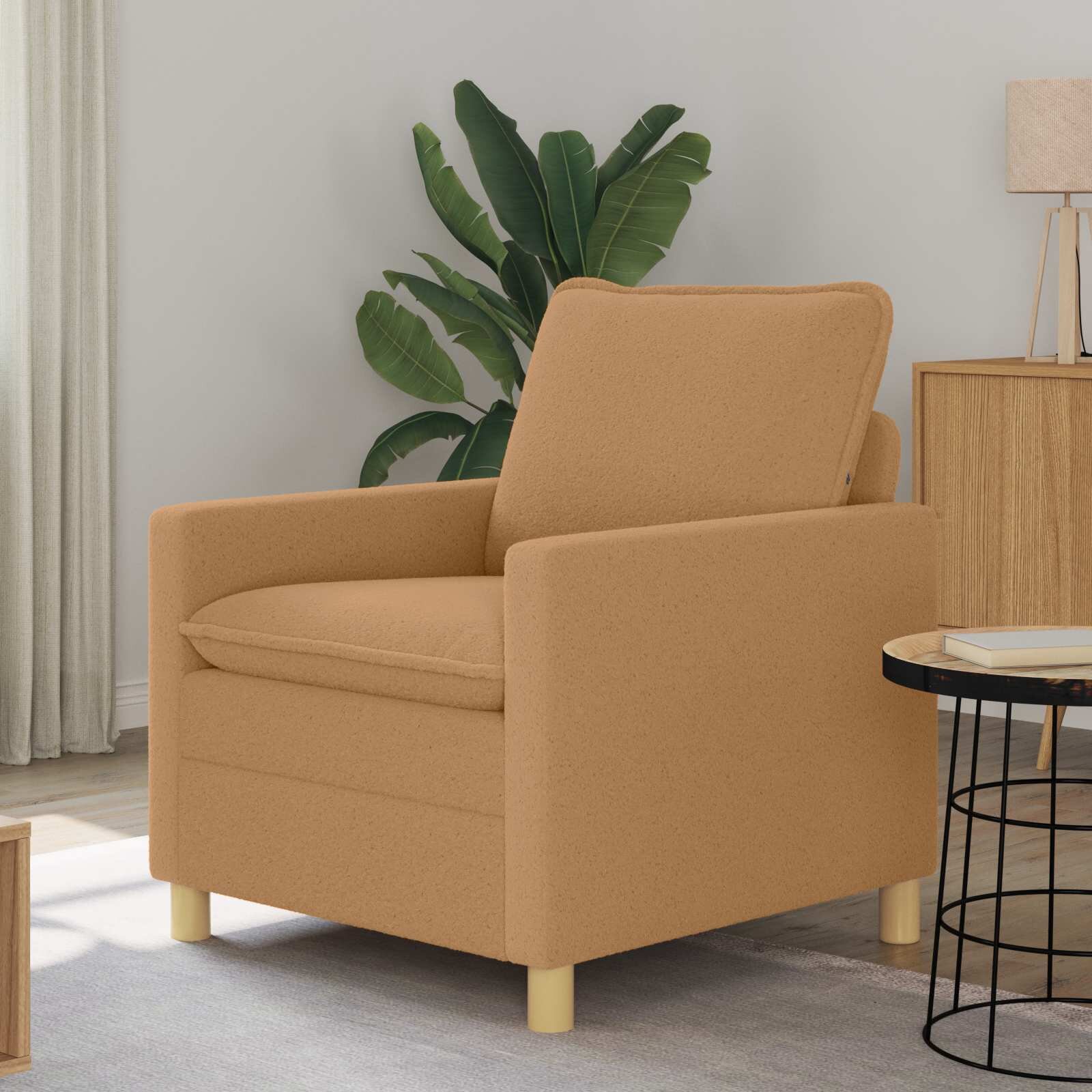 vidaXL Диван Бежово 76 x 81 x 875 см Текстил
