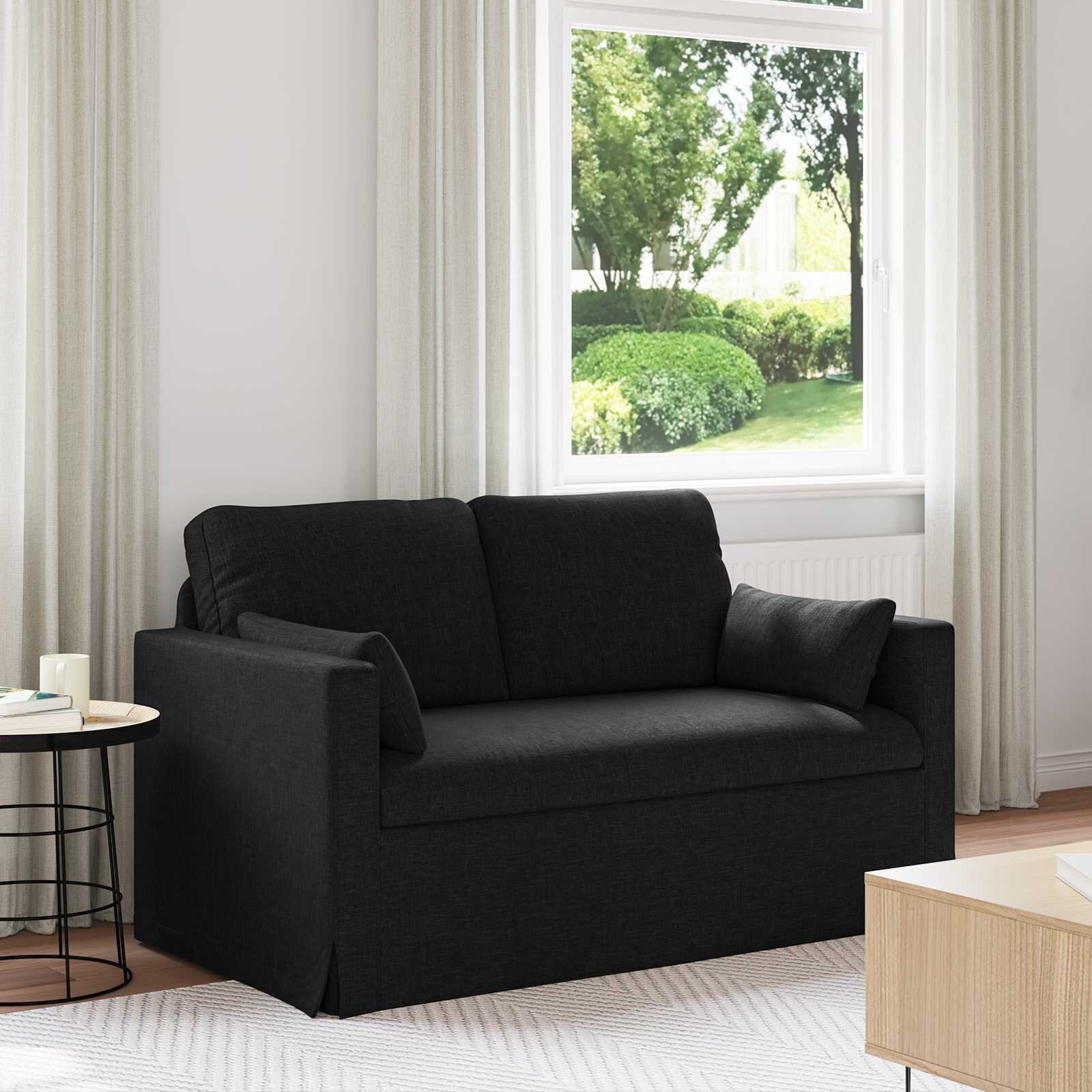 vidaXL Диван Черно 139 x 78 x 80 см текстил