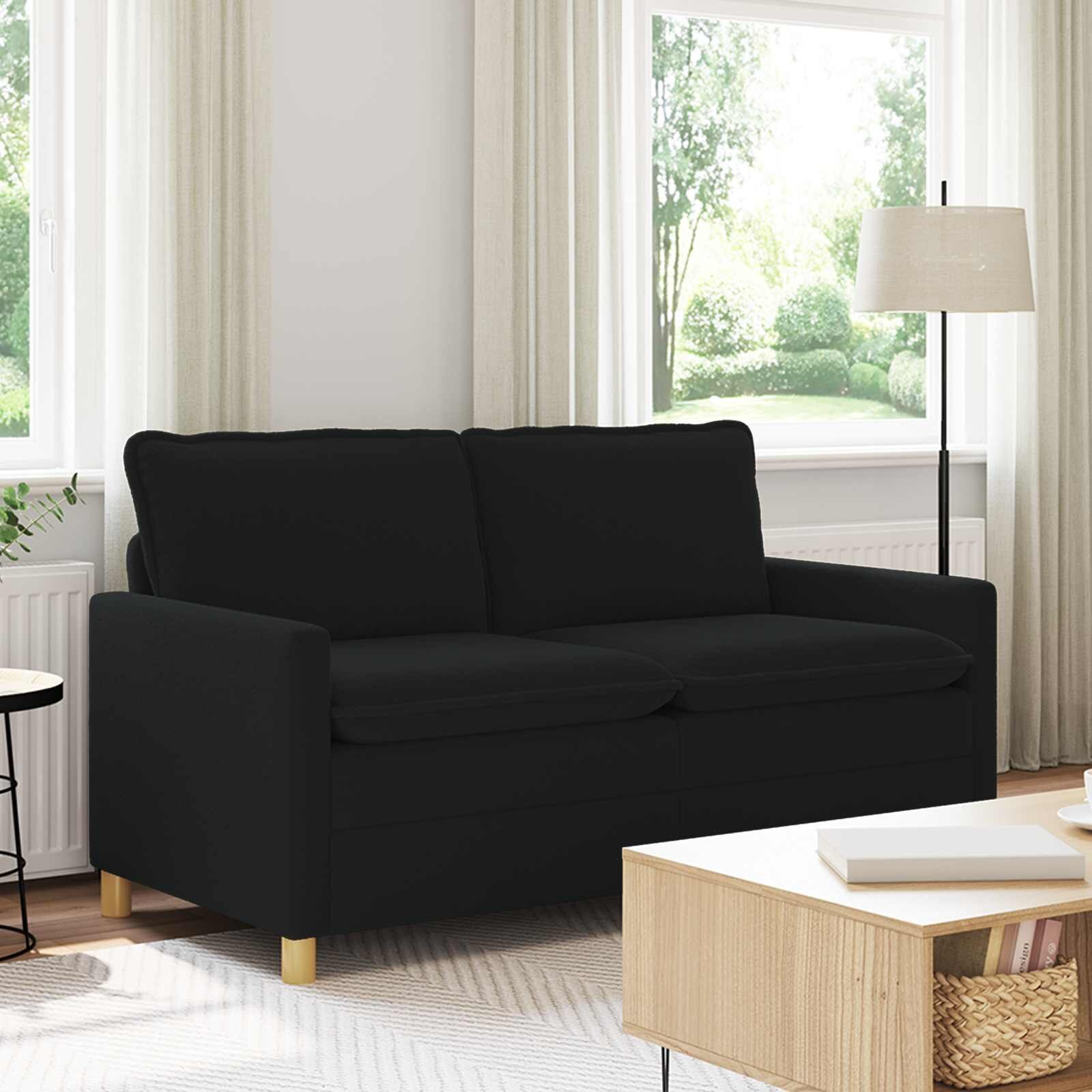vidaXL Диван Черно 156 x 81 x 875 см Текстил