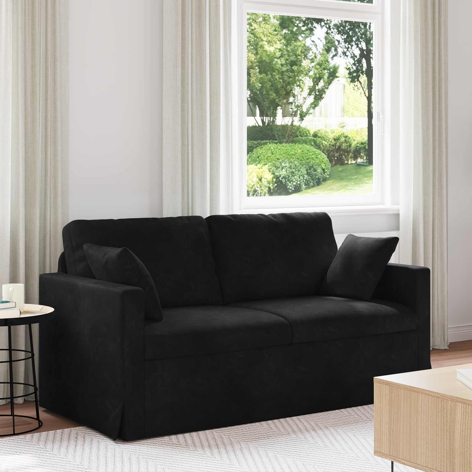 vidaXL Диван Черно 158 x 78 x 80 см Кадифе