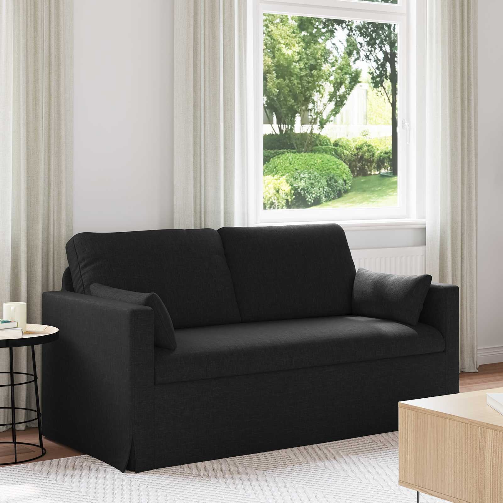 vidaXL Диван Черно 158 x 78 x 80 см текстил