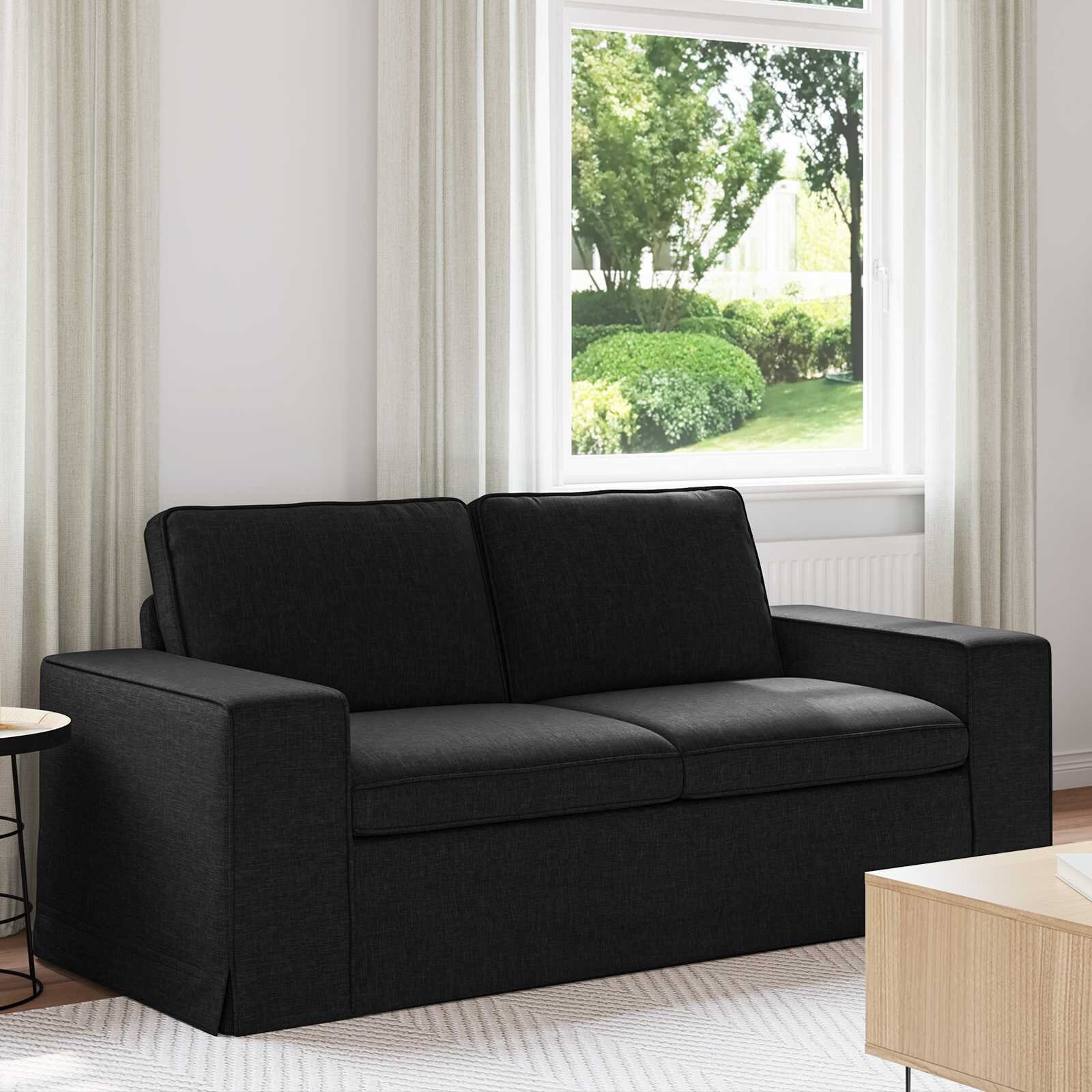 vidaXL Диван Черно 182 x 80 x 82 см текстил