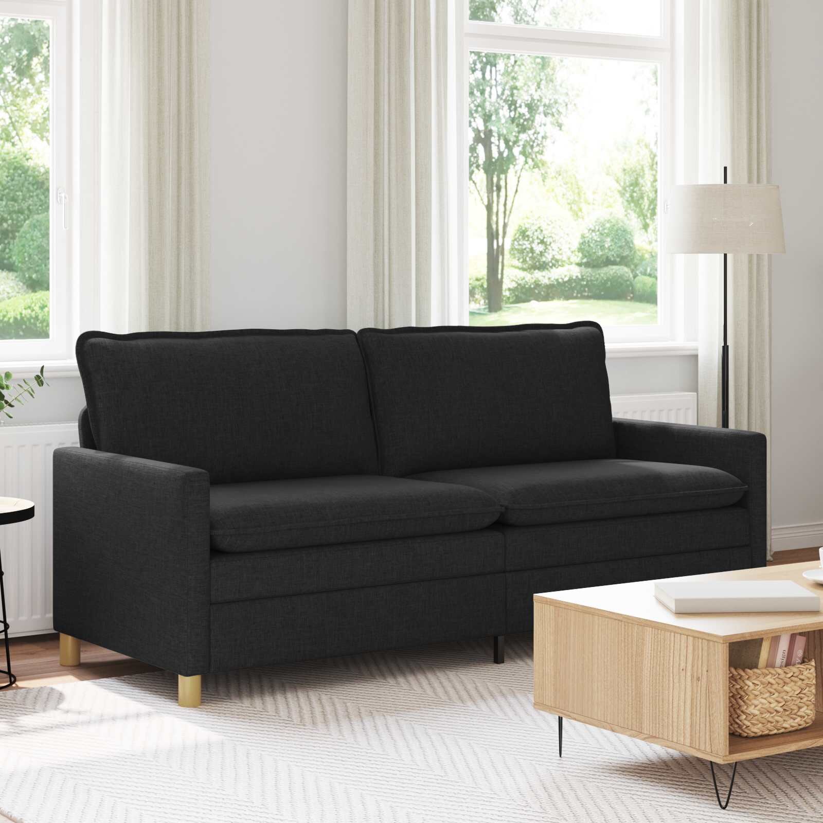 vidaXL Диван Черно 196 x 81 x 875 см Текстил