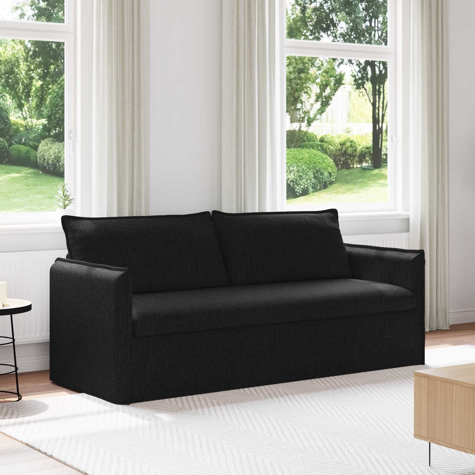 vidaXL Диван Черно 196 x 82 x 85 см текстил